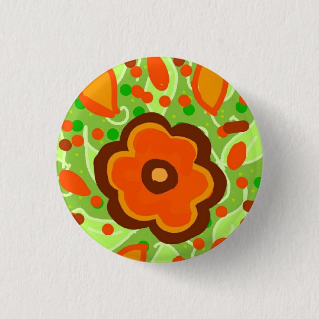 Badge Rond 2,50 Cm fleur (Devant)