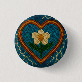 Badge Rond 2,50 Cm Fleur avec perles et tonneaux