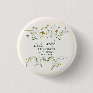Badge Rond 2,50 Cm Fleur de bébé bohème en fleurs Baby Shower