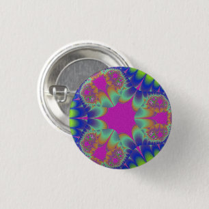 Badge Rond 2,50 Cm Fleur de cactus fractale
