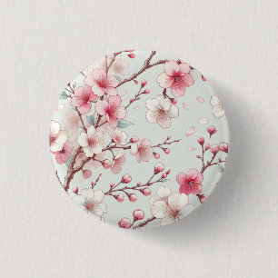 Badge Rond 2,50 Cm Fleur de Cerisier