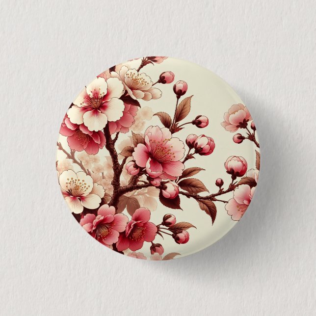 Badge Rond 2,50 Cm Fleur de Cerisier (Devant)