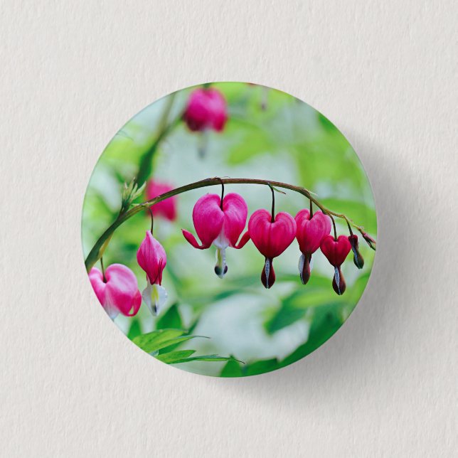 Badge Rond 2,50 Cm Fleur de coeur rose (Devant)