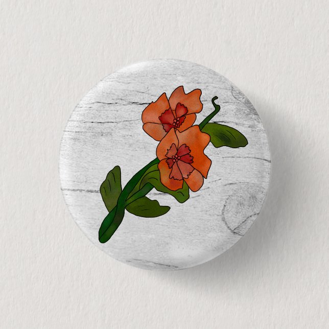 Badge Rond 2,50 Cm Fleur de fantaisie (Devant)
