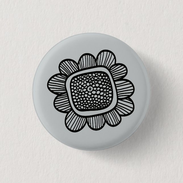 Badge Rond 2,50 Cm Fleur de griffonnage (Devant)