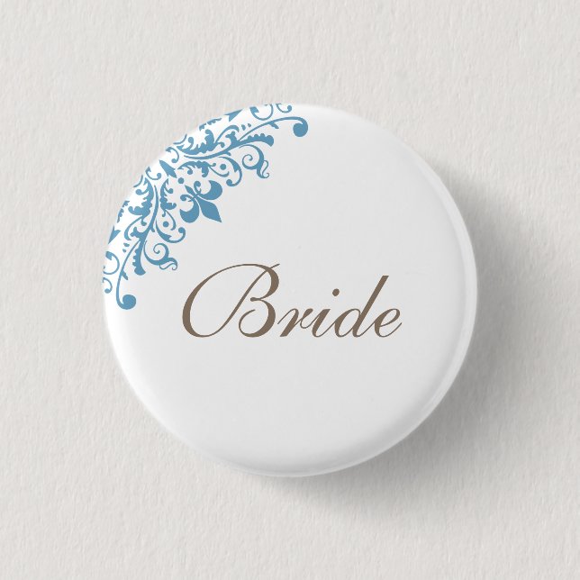 Badge Rond 2,50 Cm Fleur de Lis Script Bride (Devant)