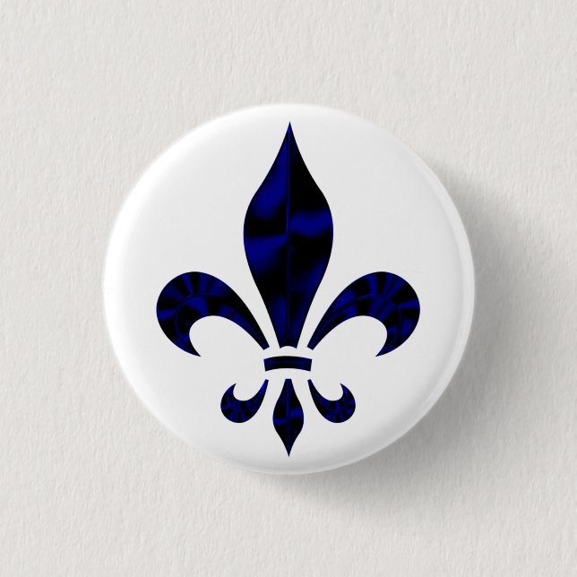Badge Rond 2,50 Cm Fleur De Lys Button (Devant)