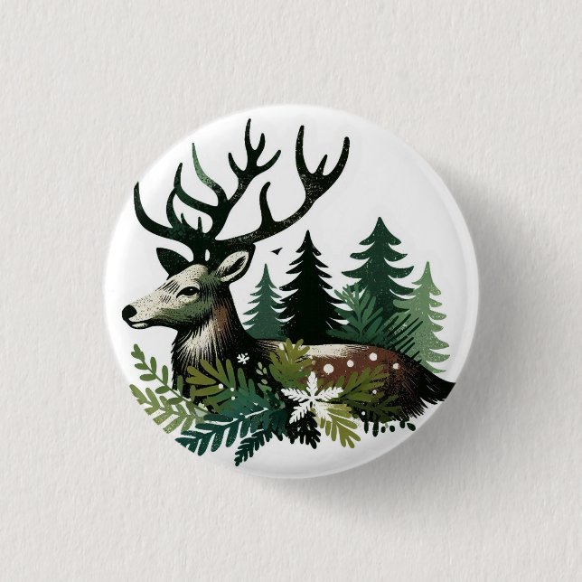 Badge Rond 2,50 Cm Fleur de Noël sauvage (Devant)