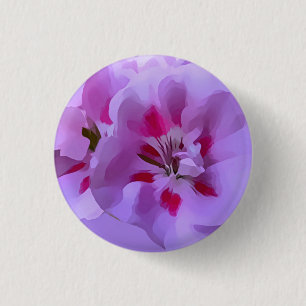 Badge Rond 2,50 Cm Fleur d'Hibiscus Violet Rose Abstrait