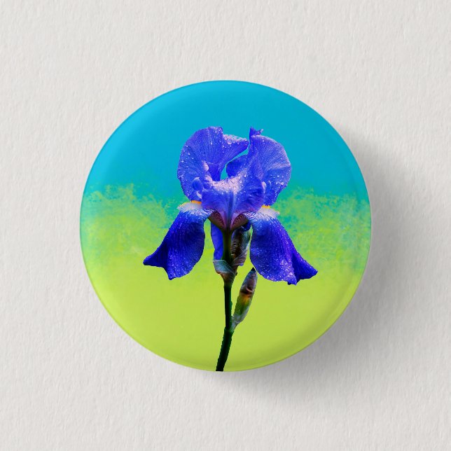 Badge Rond 2,50 Cm Fleur d'Iris (Devant)