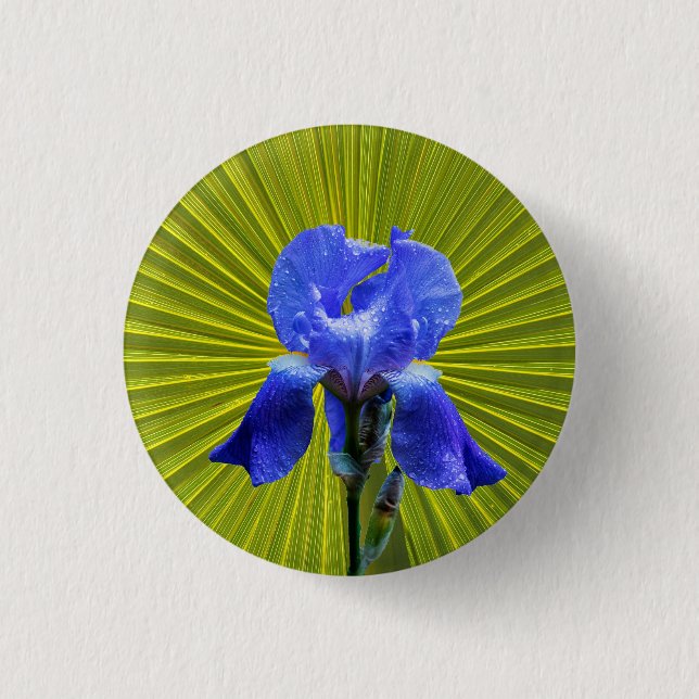 Badge Rond 2,50 Cm Fleur d'Iris (Devant)