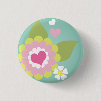 Badge Rond 2,50 Cm Fleur girly mignonne