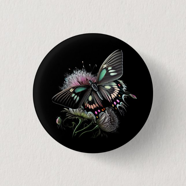 Badge Rond 2,50 Cm fleur-papillon (Devant)