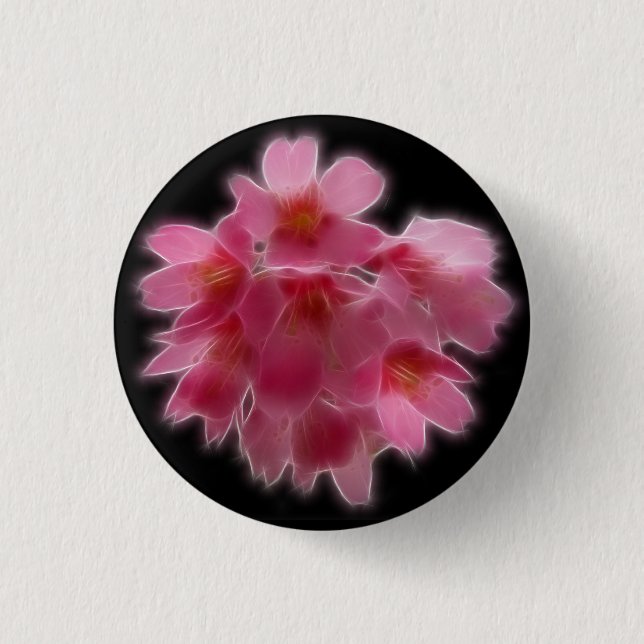 Badge Rond 2,50 Cm Fleur rose d'arbre de fleurs de cerisier (Devant)