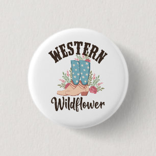 Badge Rond 2,50 Cm Fleur sauvage occidental