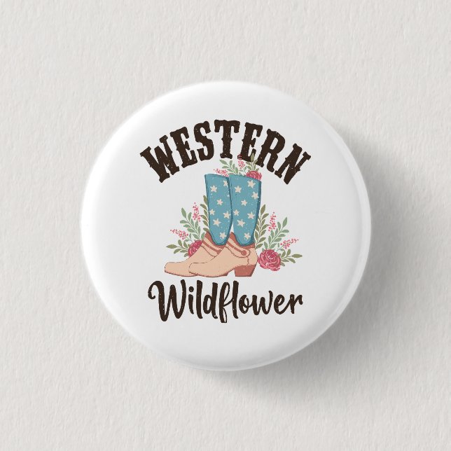Badge Rond 2,50 Cm Fleur sauvage occidental (Devant)
