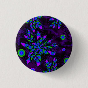 Badge Rond 2,50 Cm Fleurs Abstraites