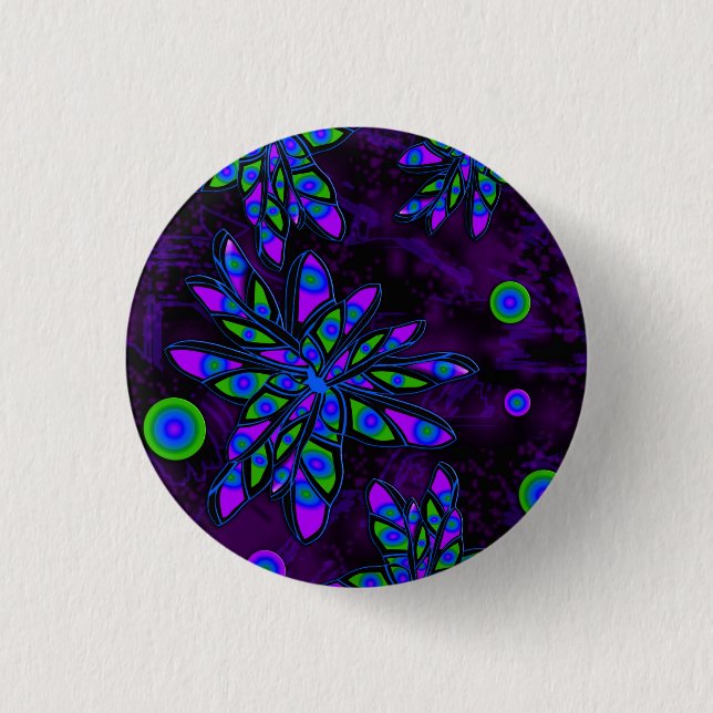 Badge Rond 2,50 Cm Fleurs Abstraites (Devant)