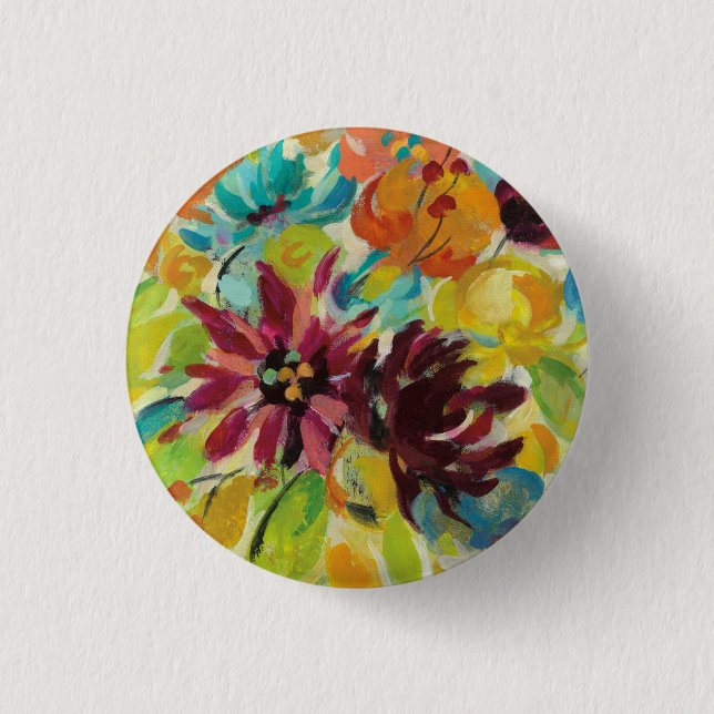 Badge Rond 2,50 Cm Fleurs de joie d'automne (Devant)
