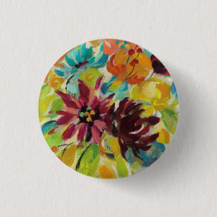 Badge Rond 2,50 Cm Fleurs de joie d'automne