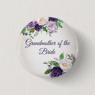 Badge Rond 2,50 Cm Fleurs de lavande violette Grand-mère de la mariée