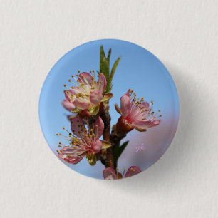 Badge Rond 2,50 Cm Fleurs de pêche