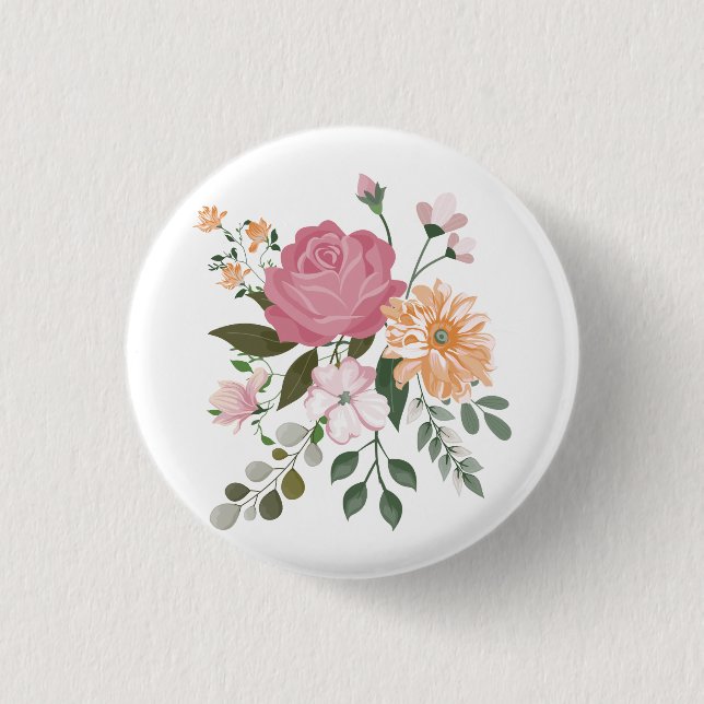 Badge Rond 2,50 Cm Fleurs d'eau (Devant)