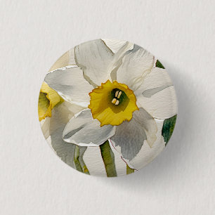 Badge Rond 2,50 Cm Fleurs d'Iris aquarelle modernes