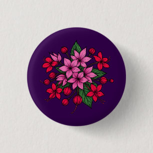 Badge Rond 2,50 Cm Fleurs florales lumineuses cosy 
