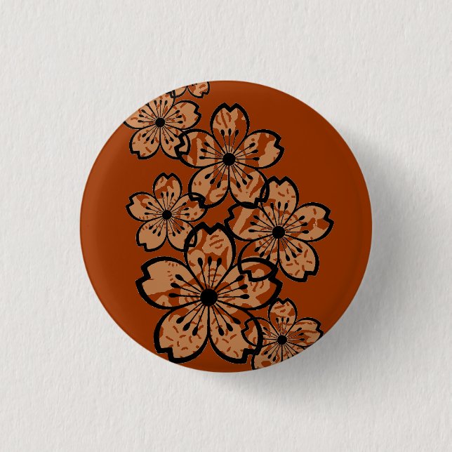 Badge Rond 2,50 Cm Fleurs modelées (Devant)