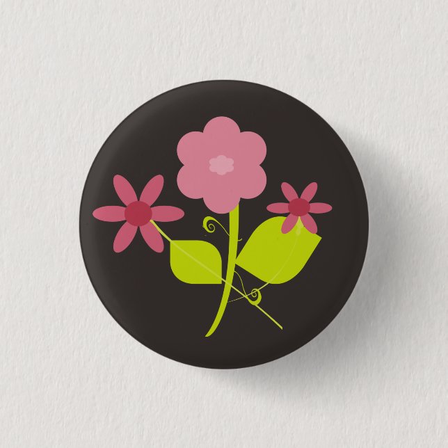 Badge Rond 2,50 Cm Fleurs printanières (Devant)