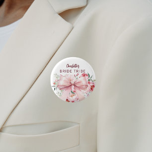 Badge Rond 2,50 Cm Fleurs roses en arc de cercle Tribu de la MaRieE