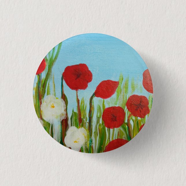 Badge Rond 2,50 Cm Fleurs sauvages et pâtés (Devant)