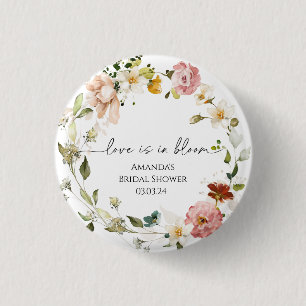 Badge Rond 2,50 Cm Fleurs sauvages L'amour est en fleurs