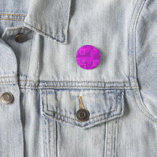 Badge Rond 2,50 Cm Flocon de neige sur bouton géométrique rose foncé