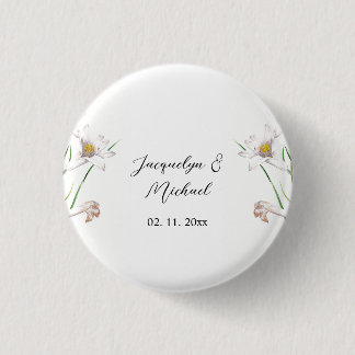 Badge Rond 2,50 Cm Floral Elegant Chic Cute Calligraphie Ajouter Nom