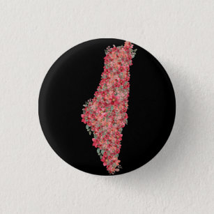 Badge Rond 2,50 Cm Floral Palestine carte la liberté artistique pour 