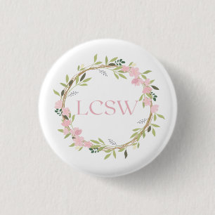 Badge Rond 2,50 Cm Floral Wreath LCSW Button