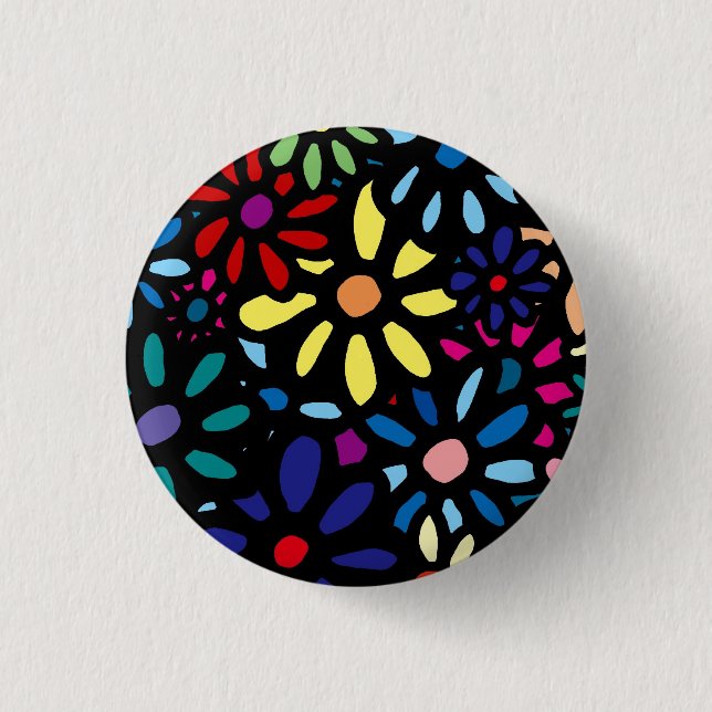 Badge Rond 2,50 Cm Flower Button (Devant)