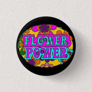 Badge Rond 2,50 Cm flower power