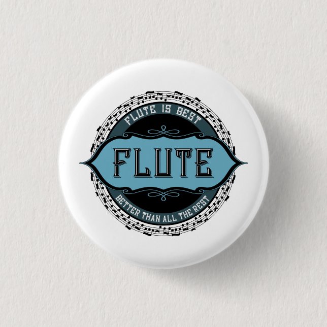 Badge Rond 2,50 Cm Flute Best Music Note Circle (Devant)