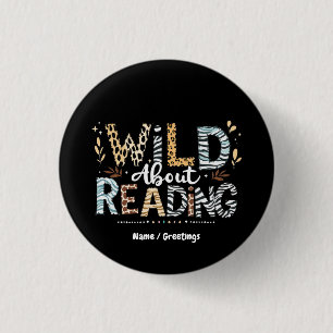 Badge Rond 2,50 Cm Folle de lecture amateur de livres et design anima