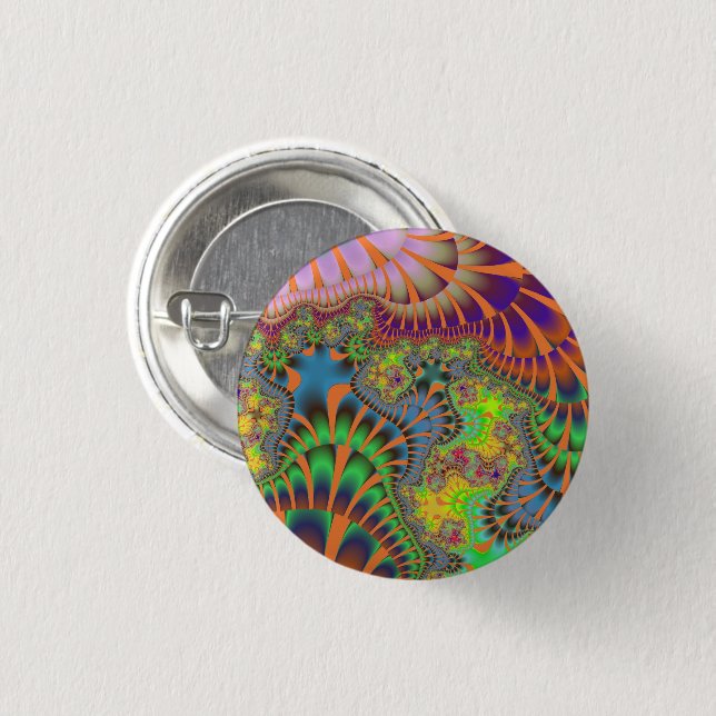 Badge Rond 2,50 Cm Fonte orange arc-en-ciel (Devant & derrière)