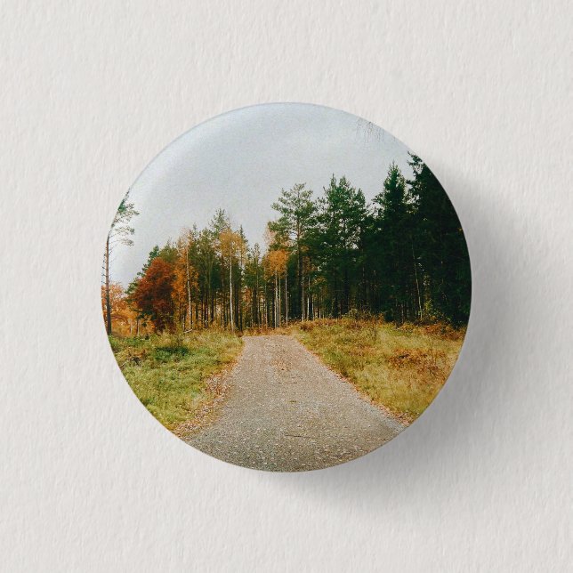 Badge Rond 2,50 Cm Forêt automnale suédoise (Devant)