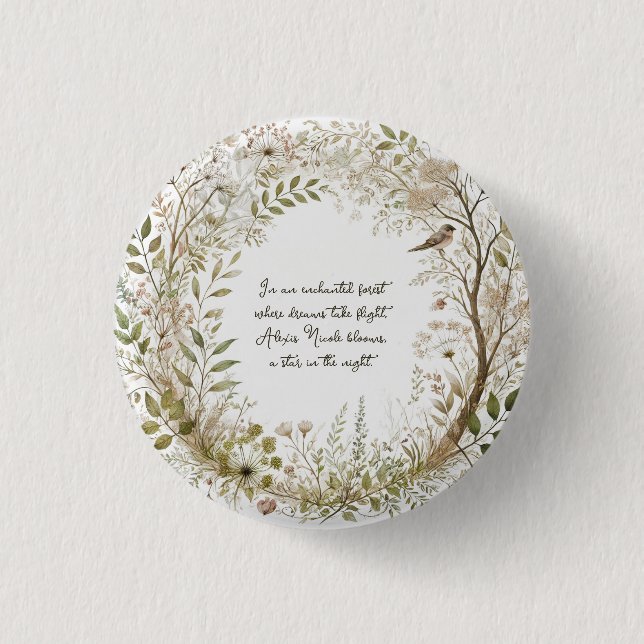 Badge Rond 2,50 Cm Forêt enchantée Ethereal (Devant)