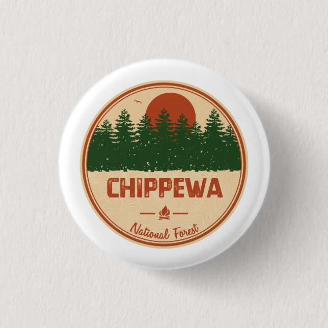 Badge Rond 2,50 Cm Forêt nationale de Chippewa (Devant)