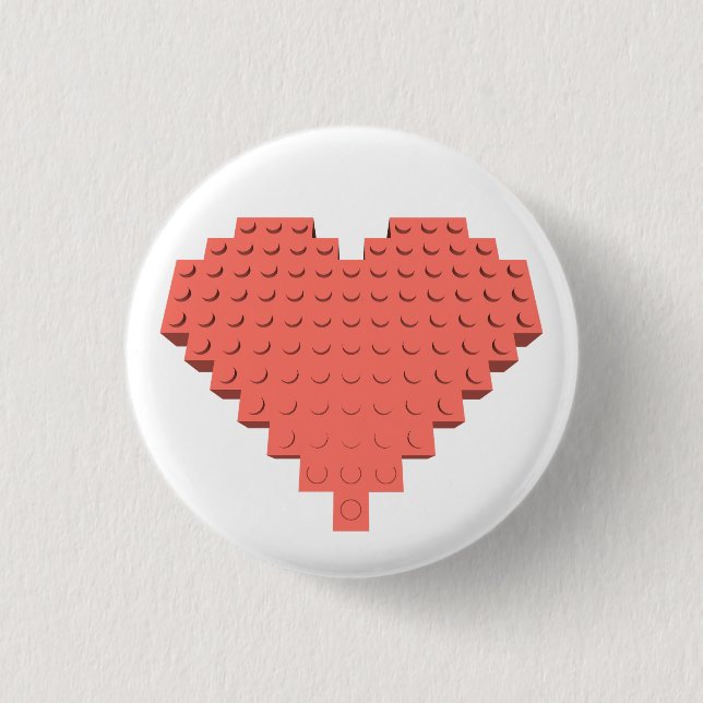 Badge Rond 2,50 Cm Forme cardiaque Valentines (Devant)