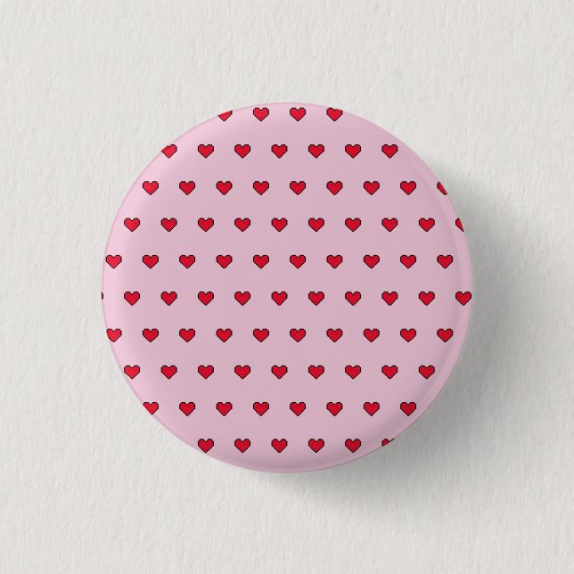 Badge Rond 2,50 Cm Forme de coeur mignonne pixélisée (Devant)