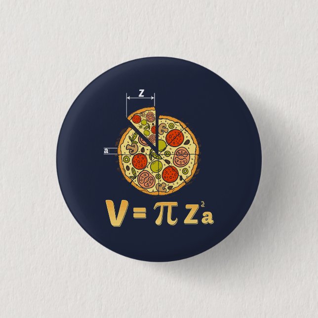 Badge Rond 2,50 Cm Formule Pi Day Math Pizza Nerd (Devant)
