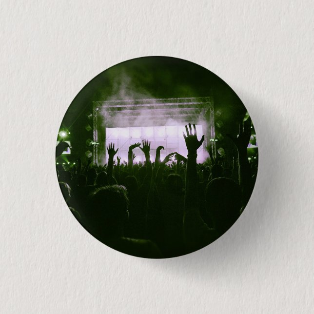 Badge Rond 2,50 Cm Foule et scène - Vert citron (Devant)